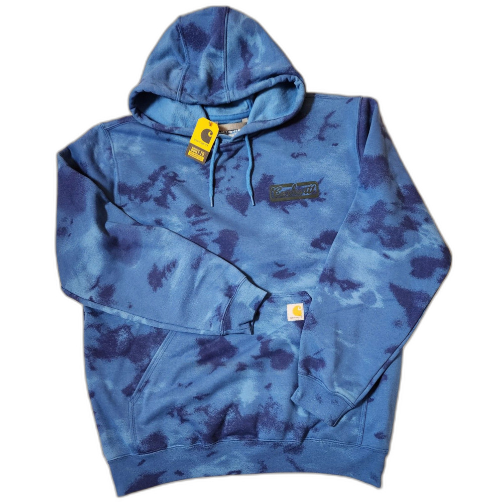 Carhartt Tie‑Dye Hoodie Blue Men's Large Loose Fit